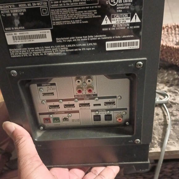 Sony SA-WCT150 Subwoofer for HT-CT150 Home Audio System - Black - Picture 6 of 7